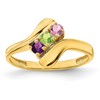 14k Polished 3-Stone Mothers Ring Mounting