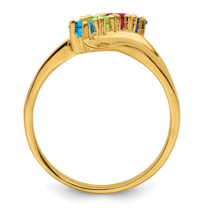 14k Polished 4-Stone Mothers Ring Mounting