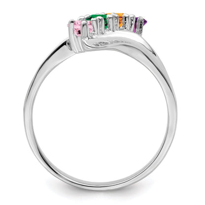 Sterling Silver Rhodium-plated Family Jewelry Mounting