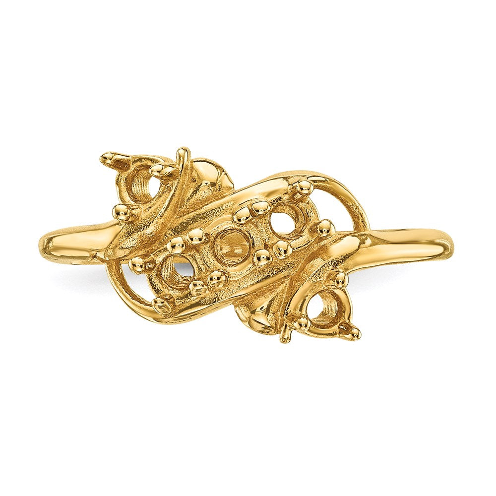 14k Polished 5-Stone Mothers Ring Mounting