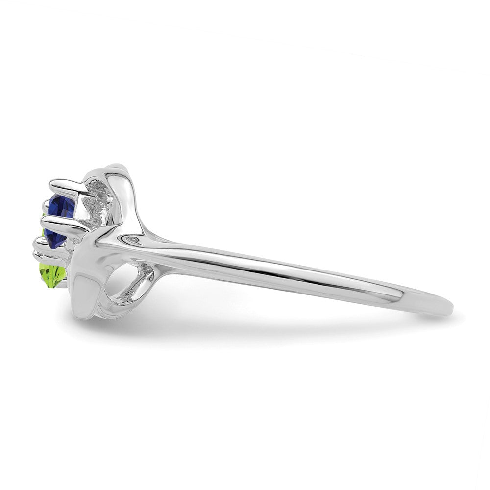 14k White Gold Polished 2-Stone Mothers Ring Mounting