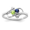14k White Gold Polished 2-Stone Mothers Ring Mounting