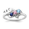 Sterling Silver Rhodium-plated Family Jewelry Mounting