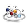 Sterling Silver Rhodium-plated Family Jewelry Mounting