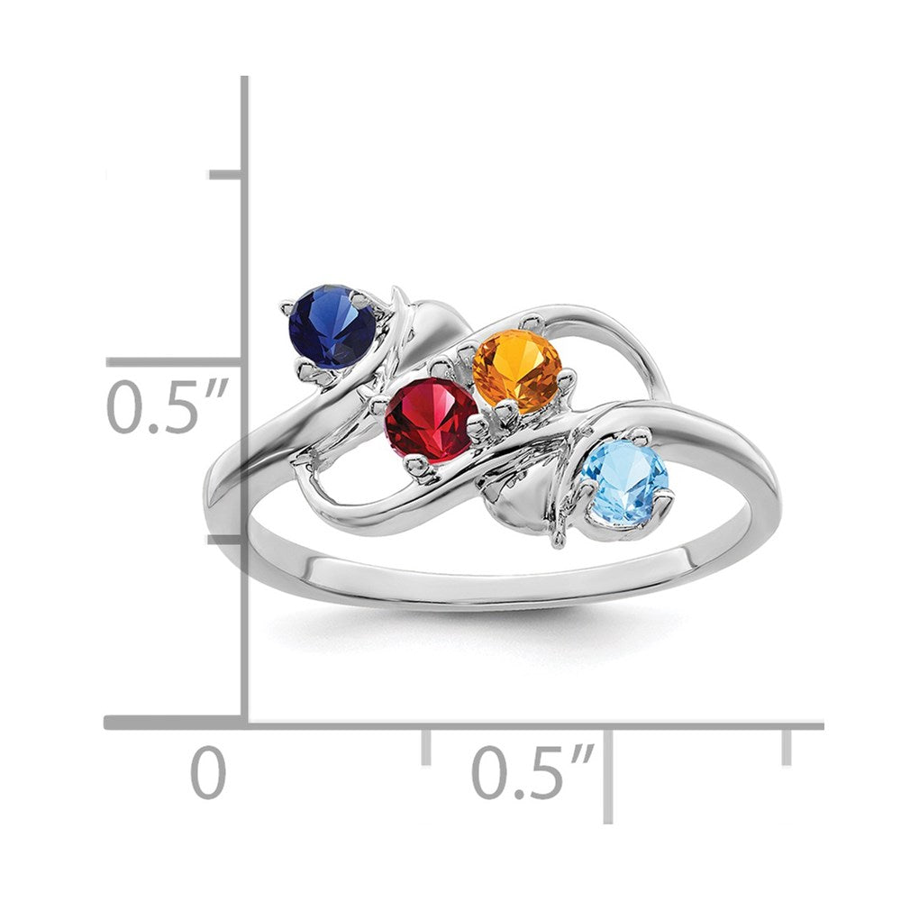 Sterling Silver Rhodium-plated Family Jewelry Mounting