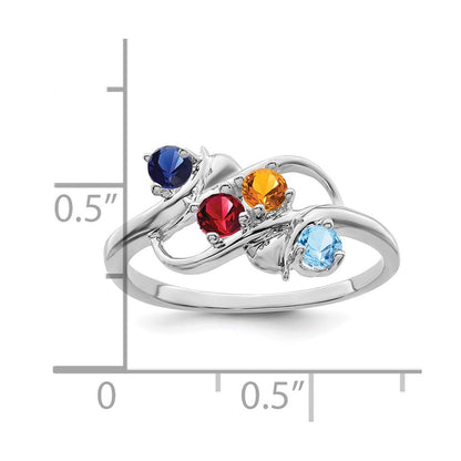 Sterling Silver Rhodium-plated Family Jewelry Mounting