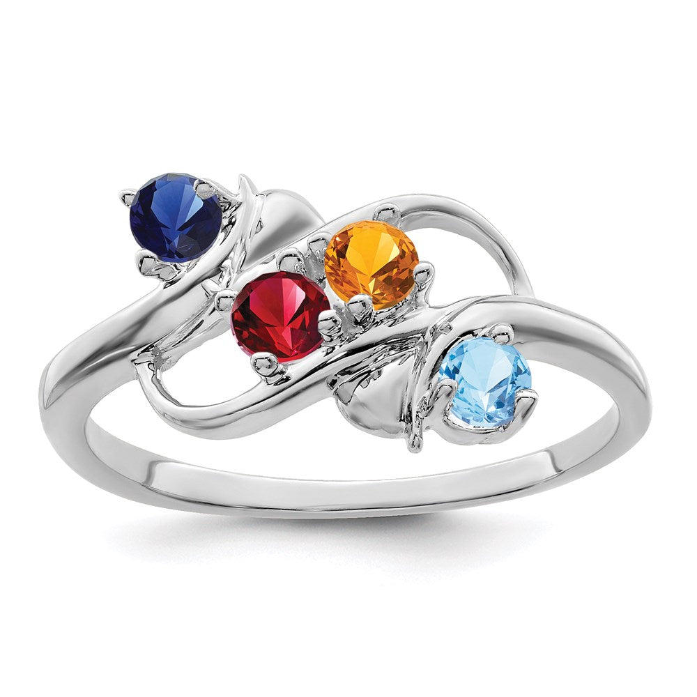 Sterling Silver Rhodium-plated Family Jewelry Mounting