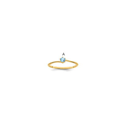 14k Polished 1-Stone Mothers Ring Mounting