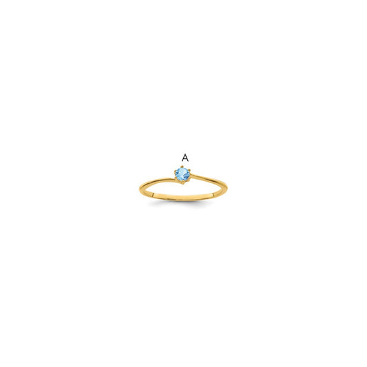 14k Polished 1-Stone Mothers Ring Mounting