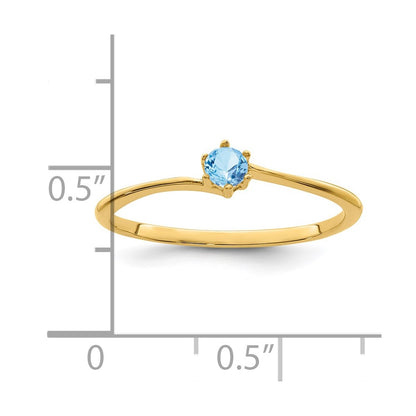 14k Polished 1-Stone Mothers Ring Mounting