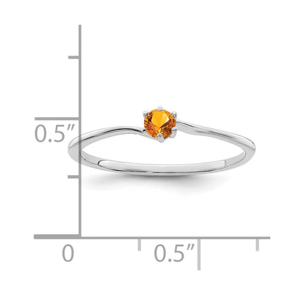 14k White Gold Polished 1-Stone Mothers Ring Mounting