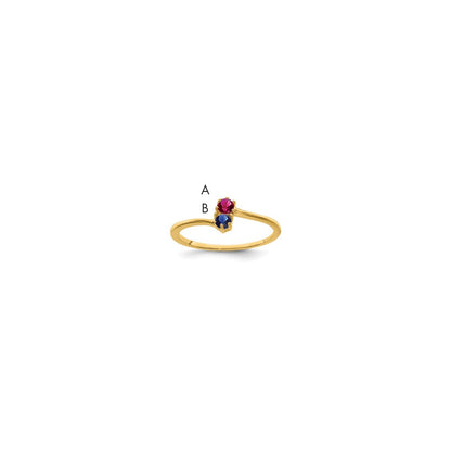 14k Polished 2-Stone Mothers Ring Mounting