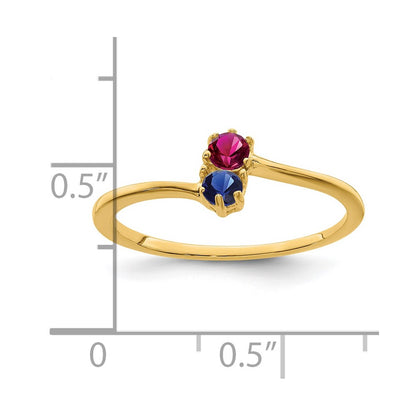 14k Polished 2-Stone Mothers Ring Mounting