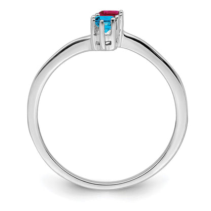 14k White Gold Polished 2-Stone Mothers Ring Mounting