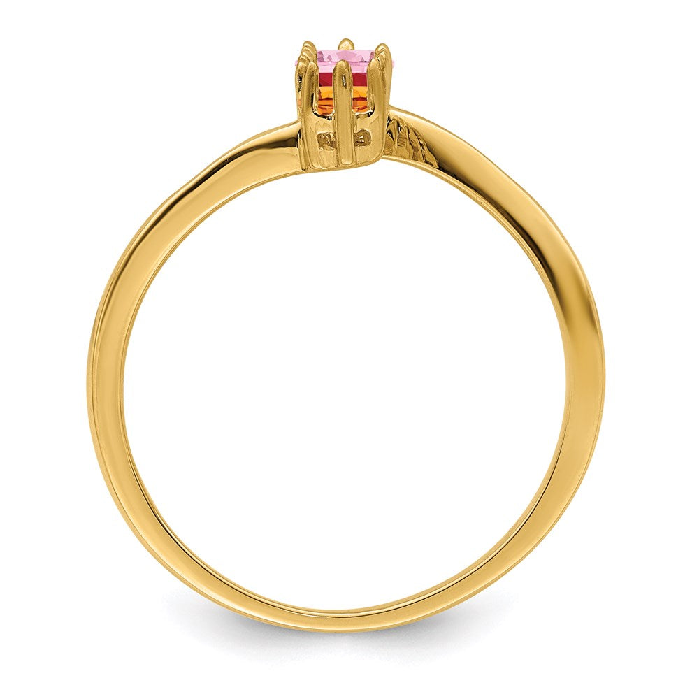 14k Polished 3-Stone Mothers Ring Mounting