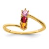 14k Polished 3-Stone Mothers Ring Mounting