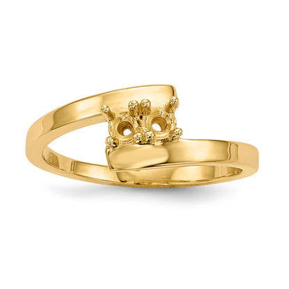 14k Polished 2-Stone Mothers Ring Mounting
