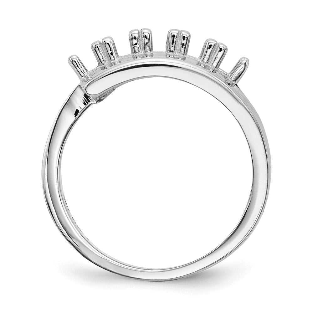 14k White Gold Polished 5-Stone Mothers Ring Mounting