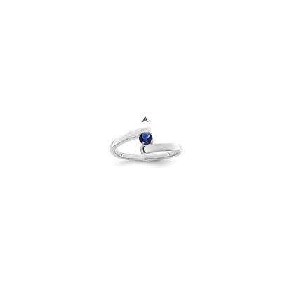 14k White Gold Polished 1-Stone Mothers Ring Mounting