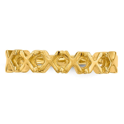 14k Polished 5-Stone Mothers Ring Mounting