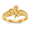 14k Polished 1-Stone Mothers Ring with Angel on Band Mounting