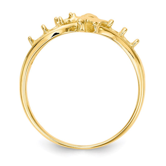 14k Polished 5-Stone Mothers Ring with Angel on Band Mounting