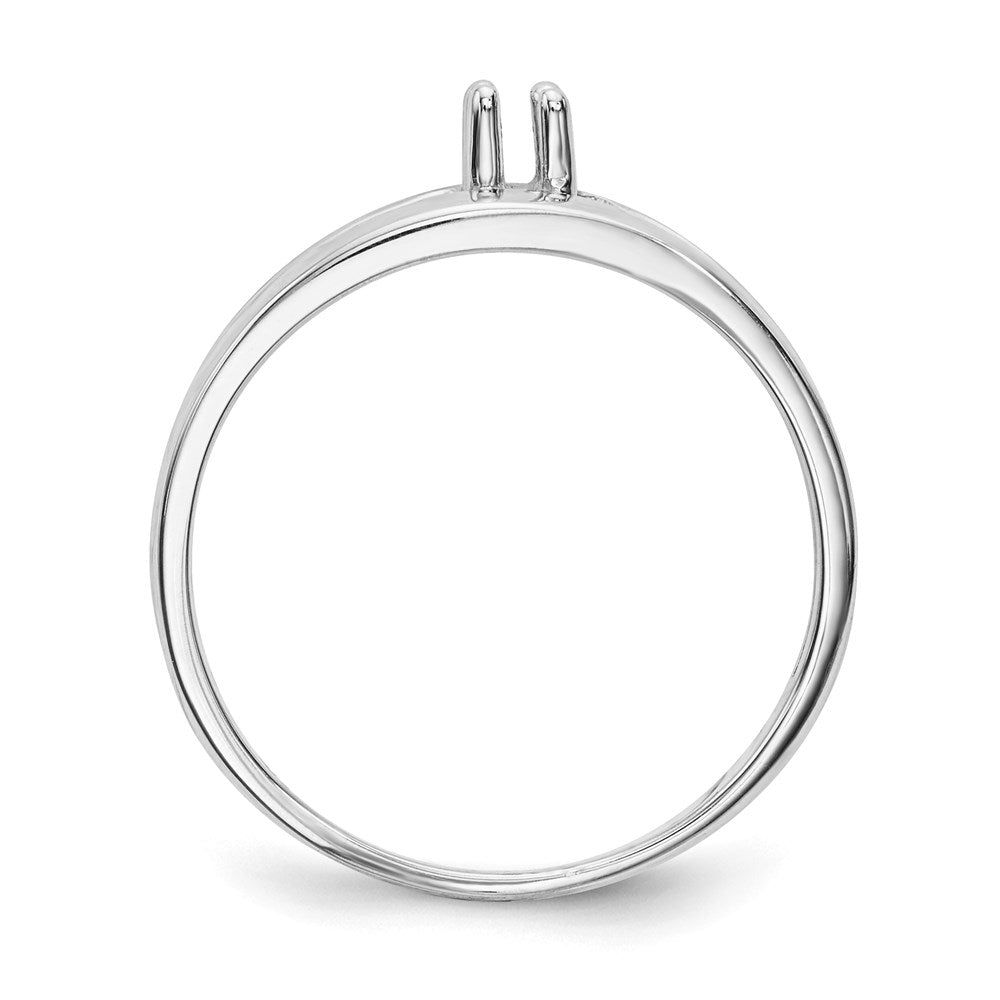 14k White Gold Polished 1-Stone Mothers Ring Mounting