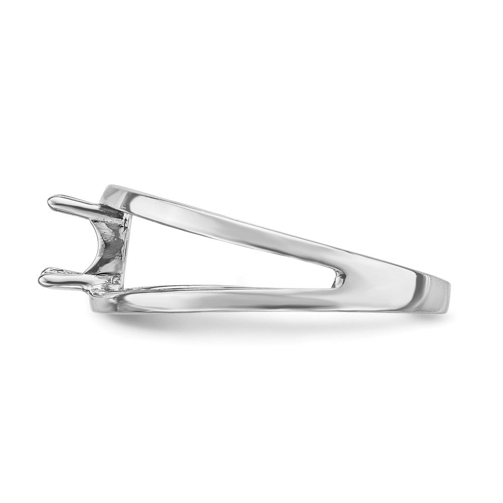 14k White Gold Polished 1-Stone Mothers Ring Mounting