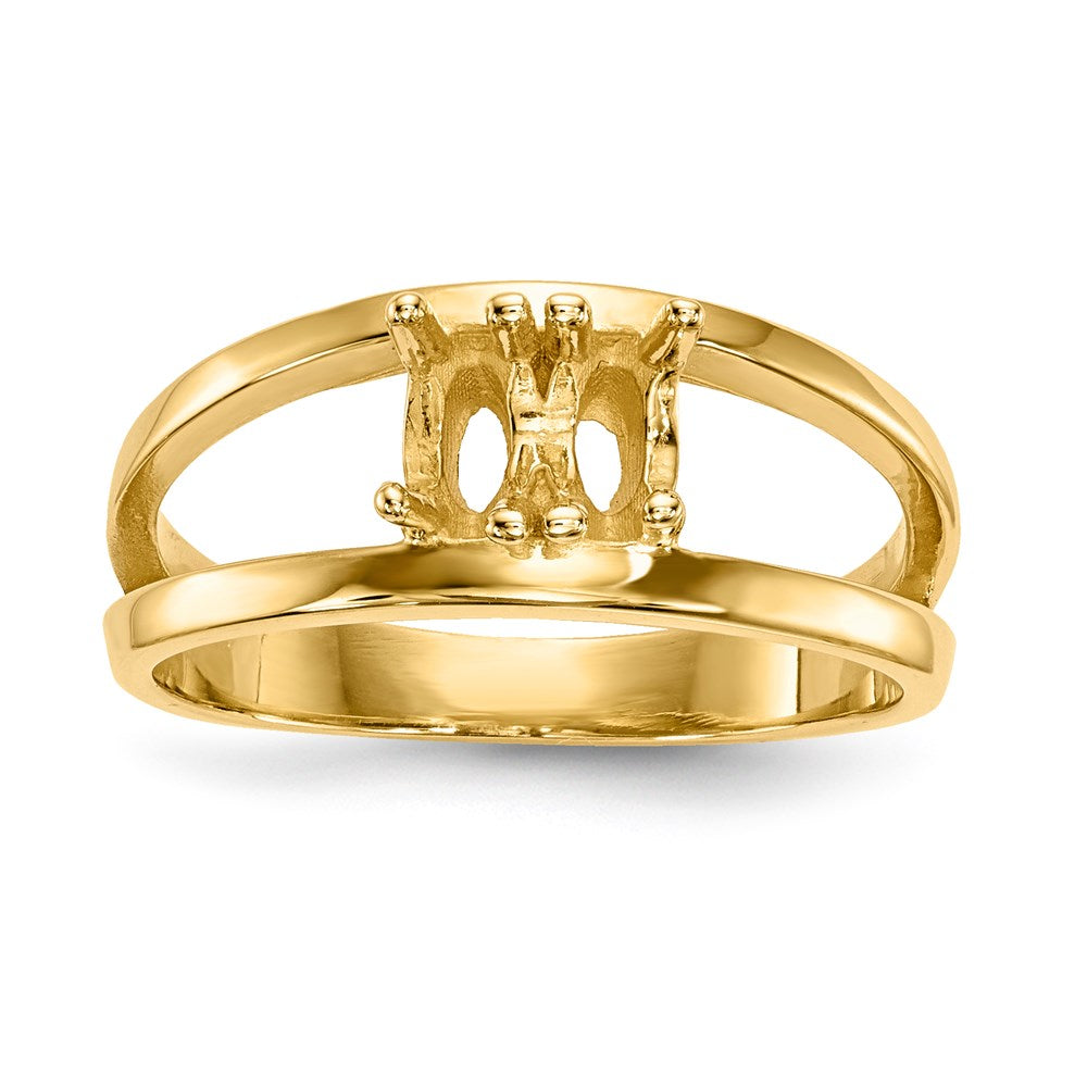 14k Polished 2-Stone Mothers Ring Mounting