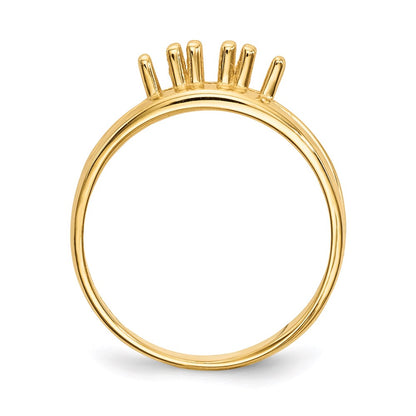 14k Polished 3-Stone Mothers Ring Mounting