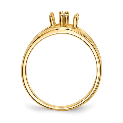 14k Polished 4-Stone Mothers Ring Mounting