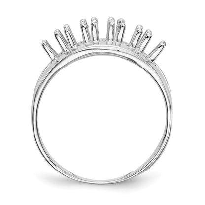 14k White Gold Polished 5-Stone Mothers Ring Mounting