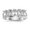 14k White Gold Polished 6-Stone Mothers Ring Mounting
