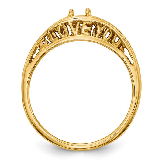 14k Polished 1-Stone Mothers Ring Mounting