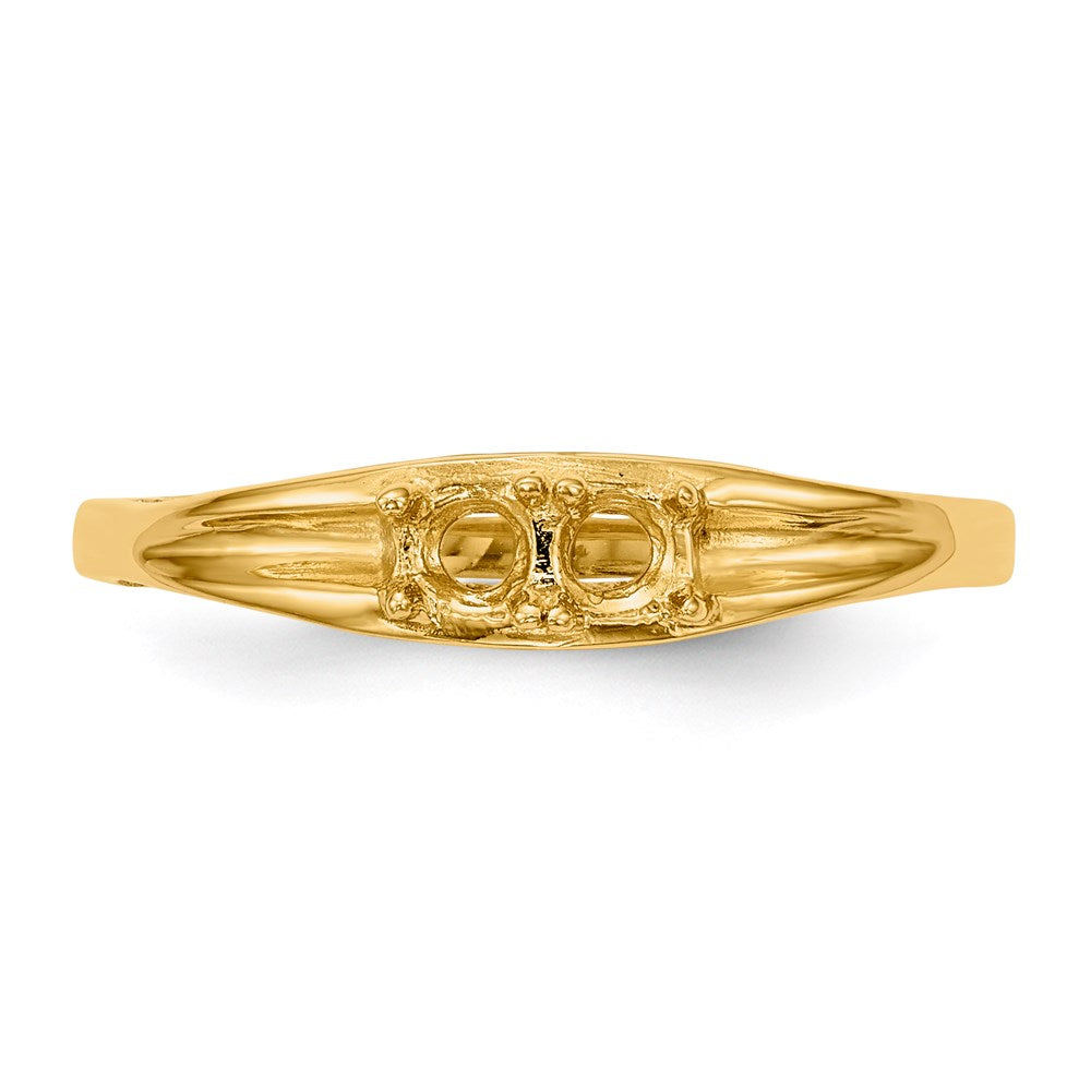 14k Polished 2-Stone Mothers Ring Mounting