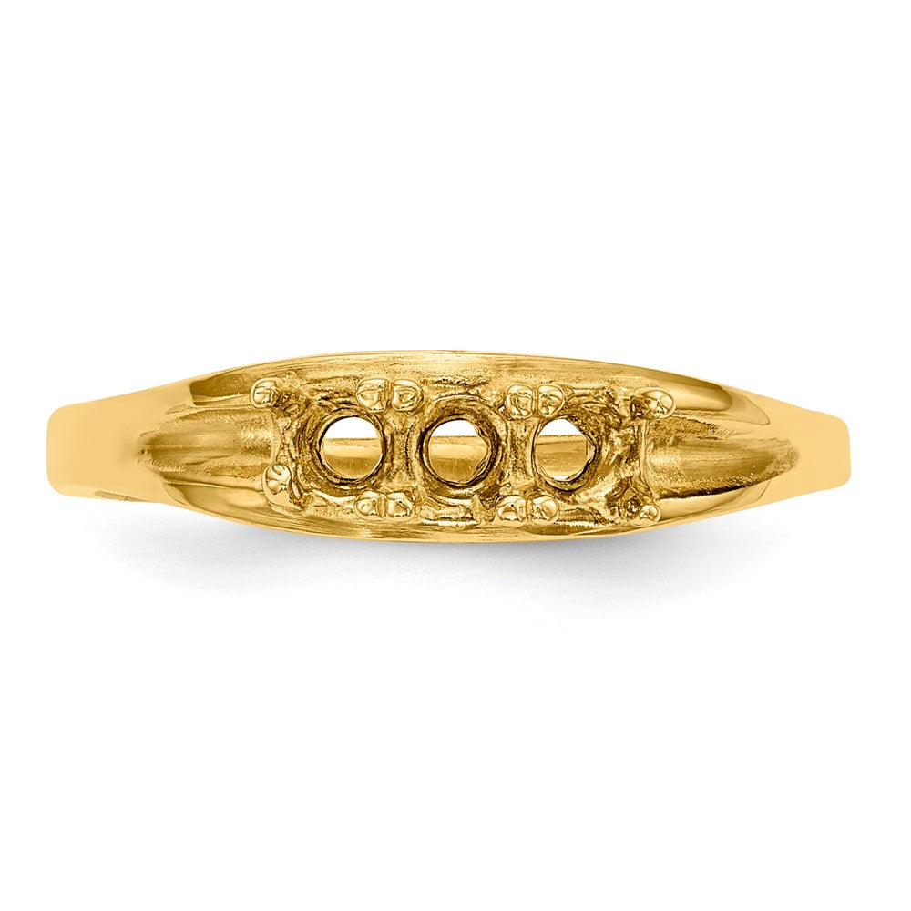 14k Polished 3-Stone Mothers Ring Mounting