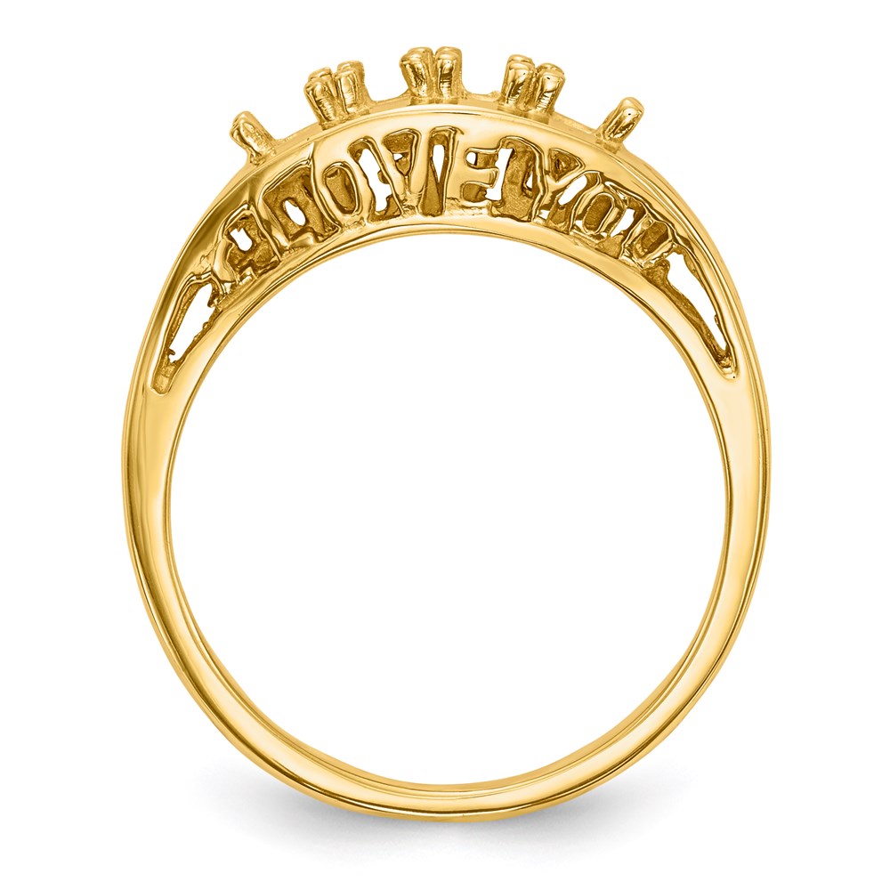 14k Polished 4-Stone Mothers Ring Mounting