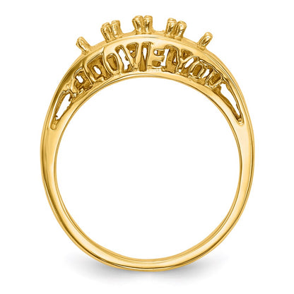 14k Polished 4-Stone Mothers Ring Mounting
