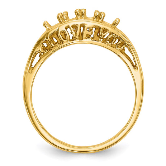 14k Polished 4-Stone Mothers Ring Mounting