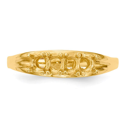 14k Polished 4-Stone Mothers Ring Mounting