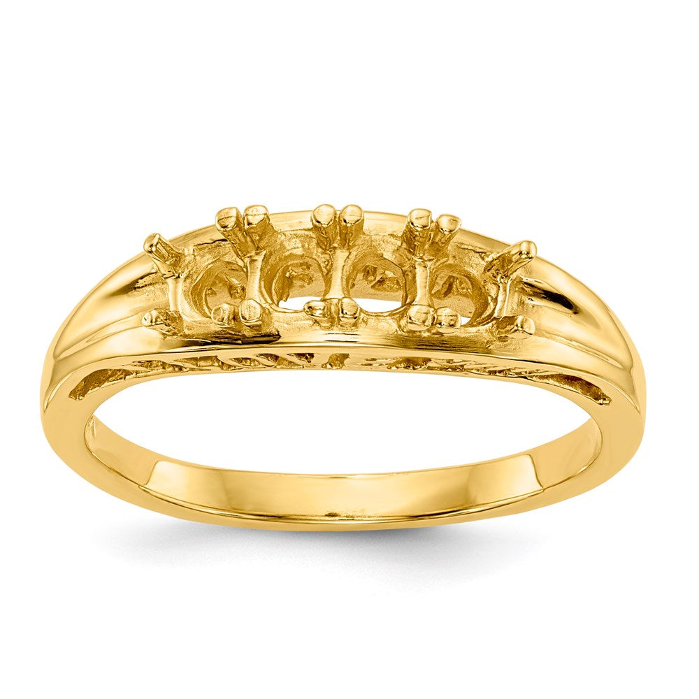 14k Polished 4-Stone Mothers Ring Mounting