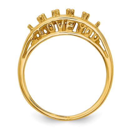 14k Polished 5-Stone Mothers Ring Mounting