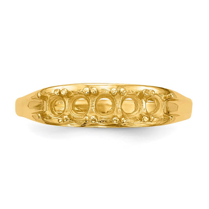14k Polished 5-Stone Mothers Ring Mounting