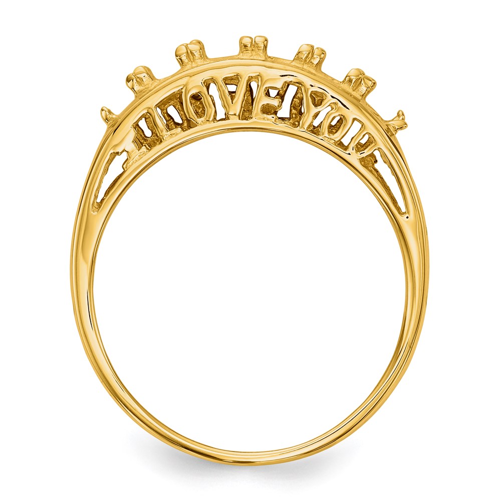 14k Polished 6-Stone Mothers Ring Mounting