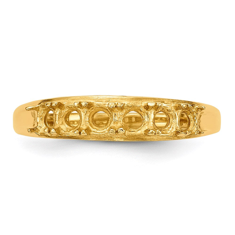 14k Polished 6-Stone Mothers Ring Mounting
