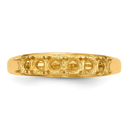 14k Polished 6-Stone Mothers Ring Mounting