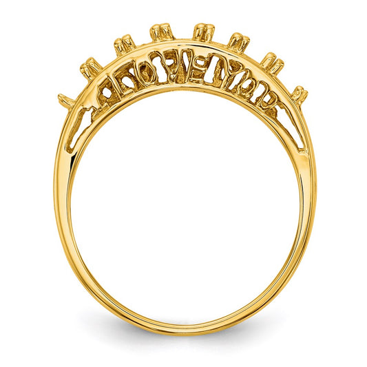 14k Polished 7-Stone Mothers Ring Mounting