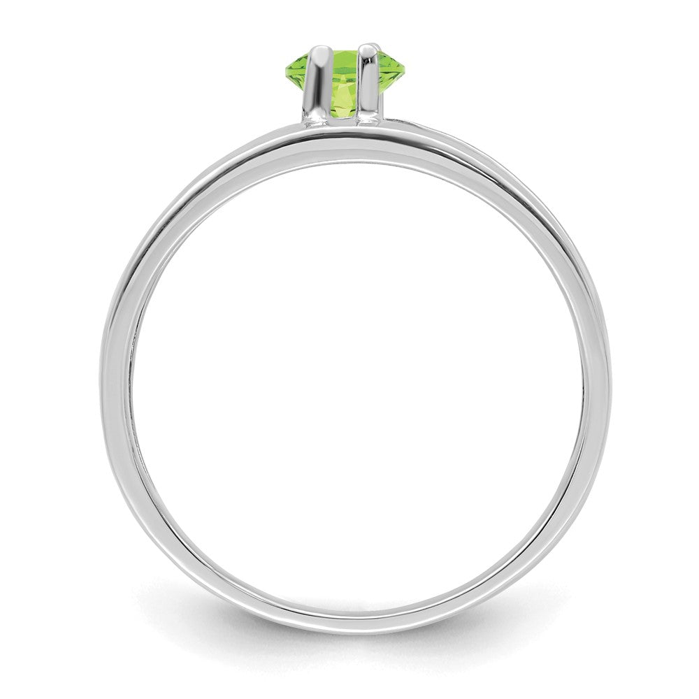 14k White Gold Polished 1-Stone Mothers Ring Mounting