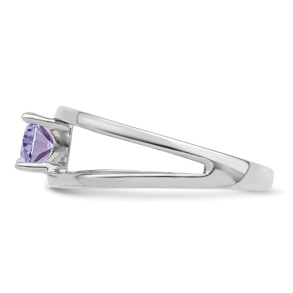 14k White Gold Polished 1-Stone Mothers Ring Mounting