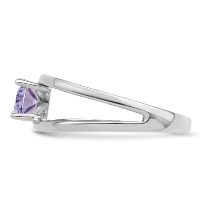 14k White Gold Polished 1-Stone Mothers Ring Mounting